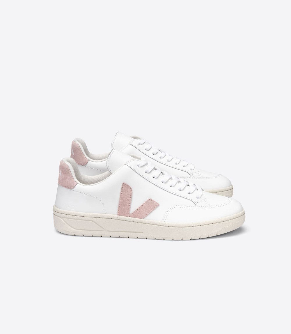 Veja Sneakers Womens - V-12 Leather - White/Pink - 3497EPDNT